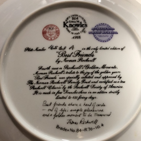 Edwin M. Knowles Best Friends by Norman Rockwell collector plate - Picture 4 of 10